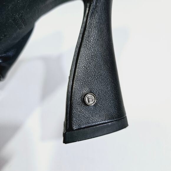 French Connection Black Faux Leather Crystal Heels - Picture 5 of 8